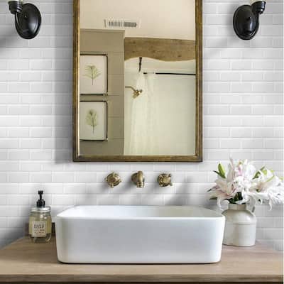 3D Peel and Stick Glossy Gel Backsplash Tile, 12"x12"/pc