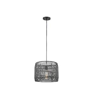 Innovations Lighting Elwood - 1 Light 14" Cord Hung Pendant - Matte Black Finish - Matte Black Shade