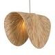 preview thumbnail 1 of 4, Uttermost 21625 Bend 29" Wide Pendant with Raffia Shade Antique Brass