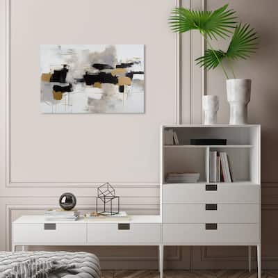 Wynwood Studio Abstract Abstract Machines Black and Light Gray Modern & Contemporary Wall Art Canvas Print