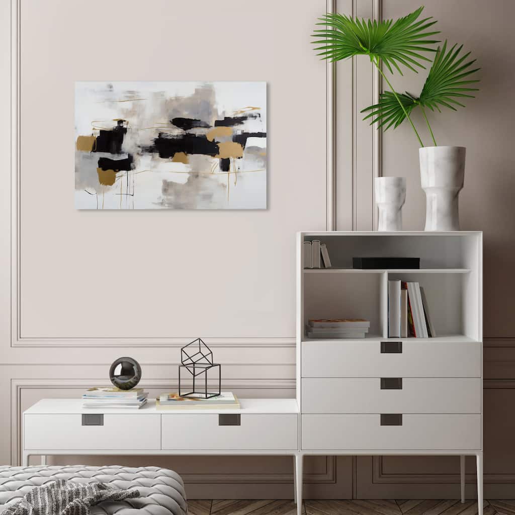 Wynwood Studio Abstract Abstract Machines Black and Light Gray Modern & Contemporary Wall Art Canvas Print