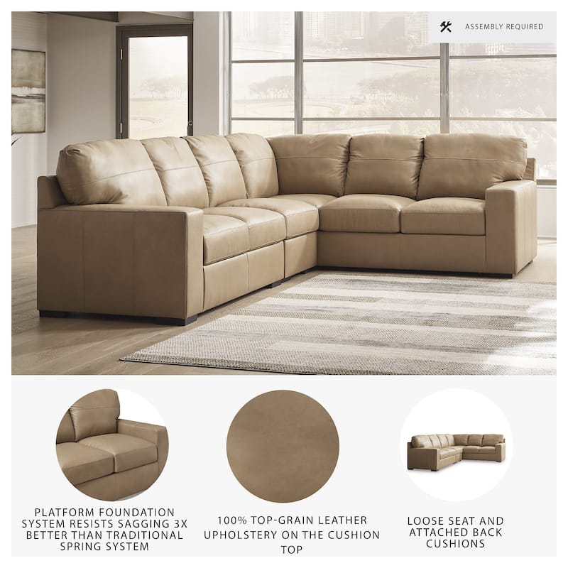 Signature Design by Ashley Bandon Brown 3-Piece Sectional - 127"W x 100"D x 41"H