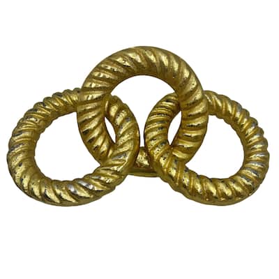 Decorative Handmade Aluminum Modern Chain Sculpture in Gold