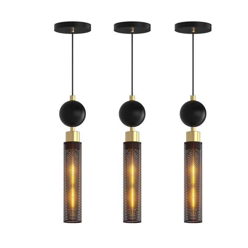 Modern Black Wrought Iron Pendant Light (for Kitchen Island), Adjustable Cord Pendant Fixture, Hanging Lighting