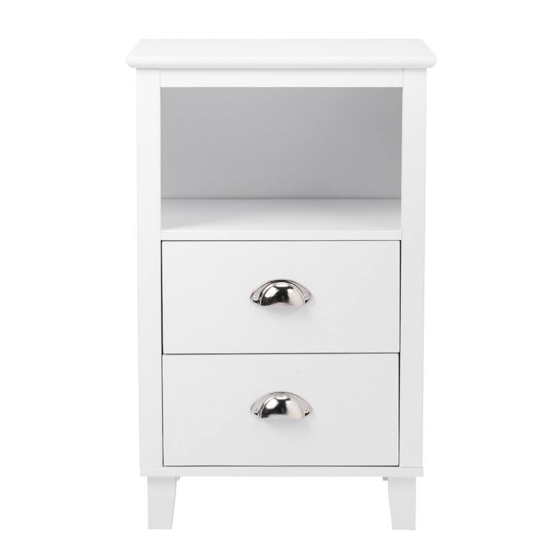 MDF Nightstand with Two Drawers
