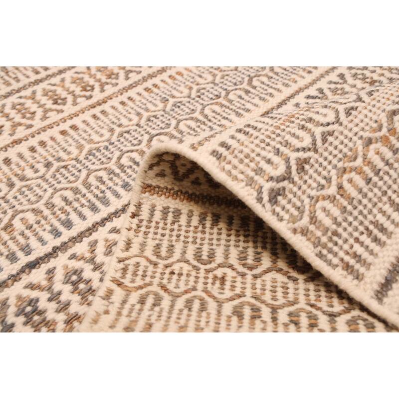 ECARPETGALLERY Flat-Weave Nevada Cream Kilim - 5'4 x 7'5
