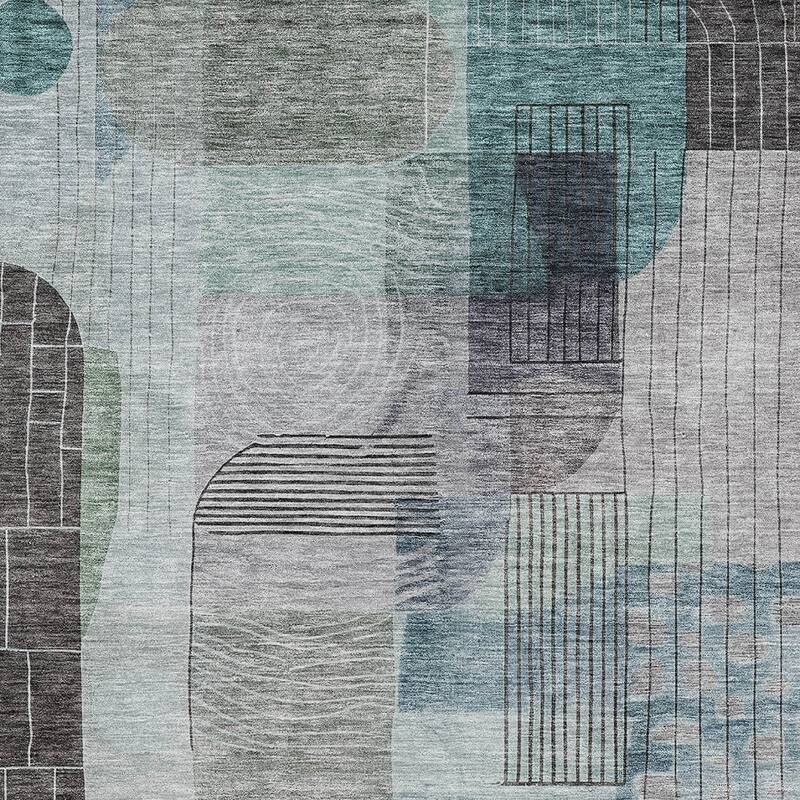 HomeRoots Abstract Transitional Rectangle Outdoor Rug