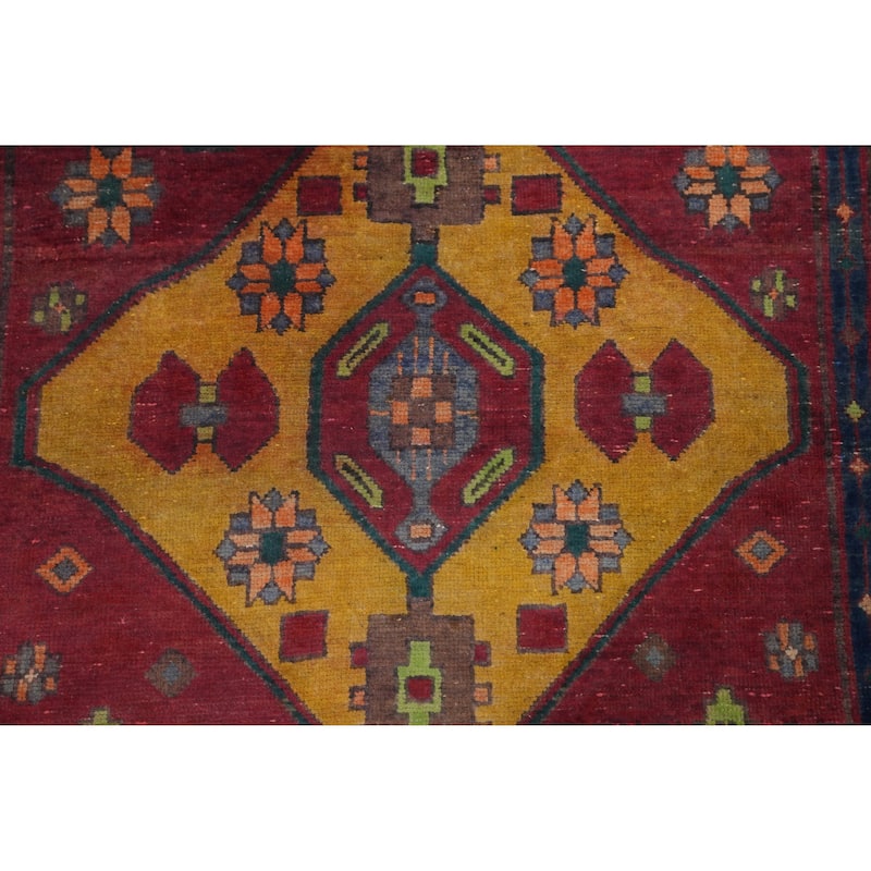 Hand Knotted Oriental 100% Wool Carpet Traditional Tribal Red Tabriz Runner Rug - 11' 6'' X 3' 8''