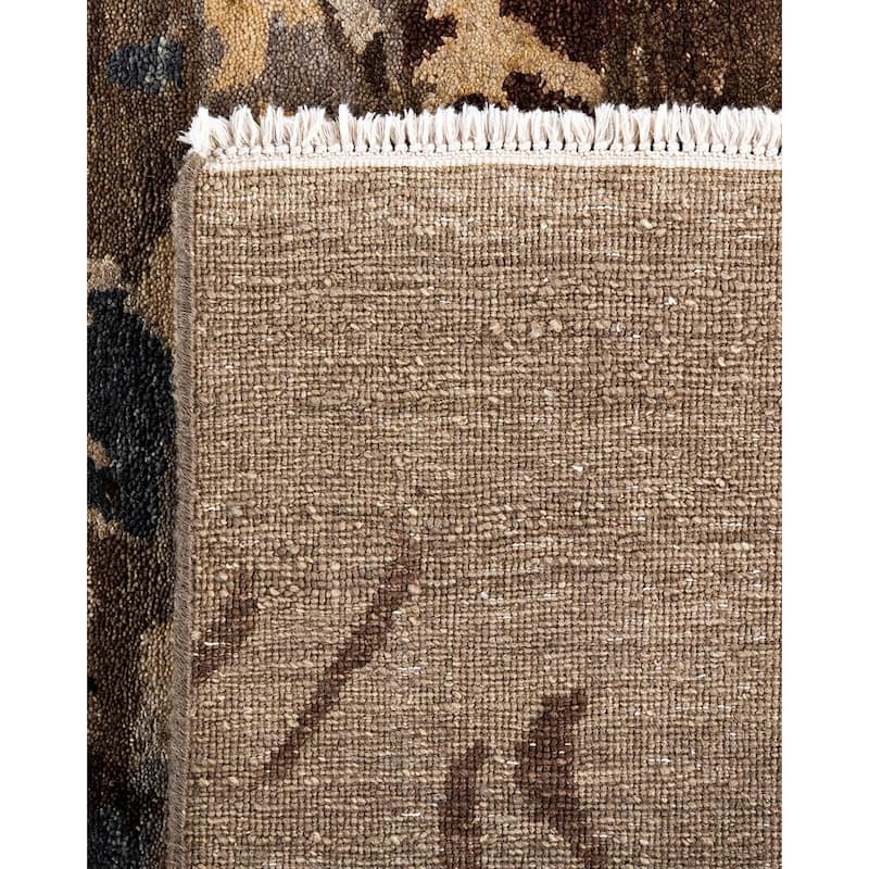 Ikat One-of-a-Kind Hand-Knotted Area Rug, Brown - 8' 1" x 10' 0"