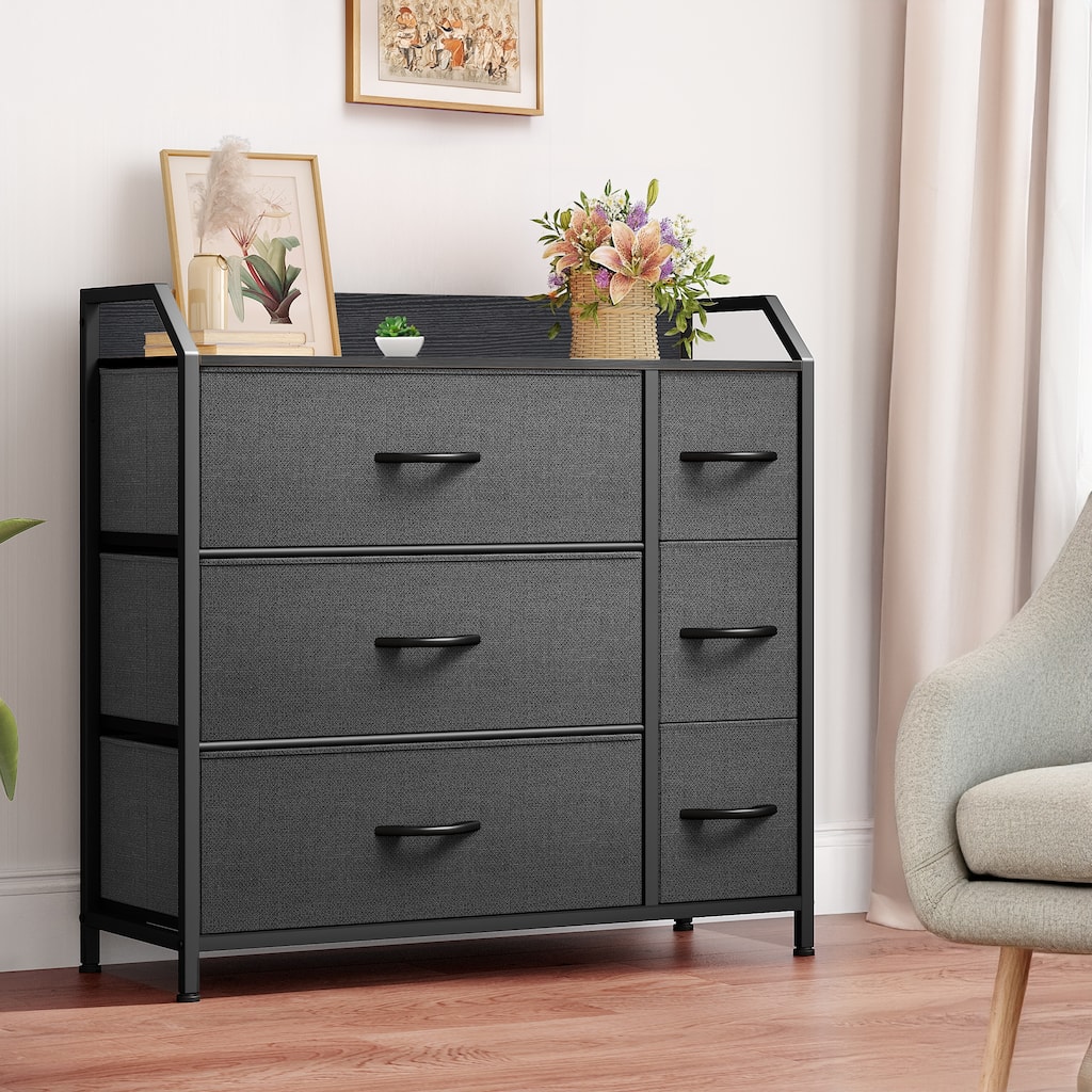 Moasis 5-drawer Dresser Chest Bedroom Tower with Tabletop