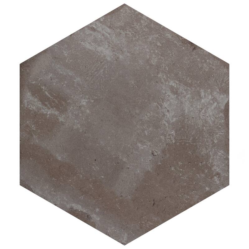Merola Tile Brickyard Hex Olive 8-1/2" x 9-7/8" Porcelain Floor and Wall Tile