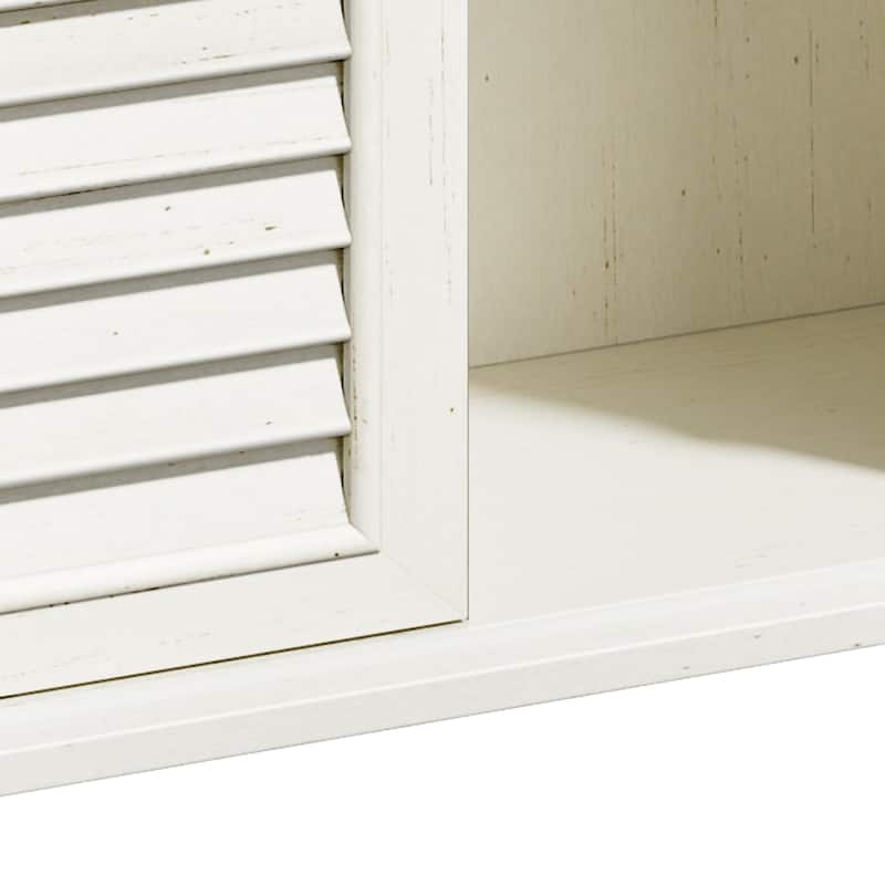 Farmhouse Pantry Cabinet with 4-Tier Storage Adjustable Shelves Two Magnetic Doors and Hooks for Kitchen Organization