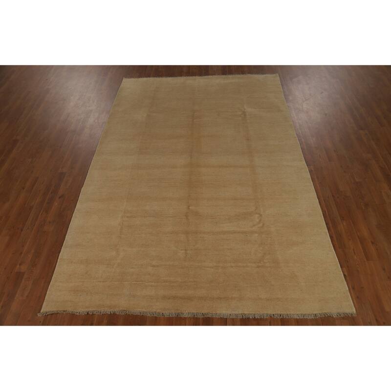 Modern Gabbeh Oriental Area Rug Hand-Knotted Wool Carpet - 6'6" x 9'7"