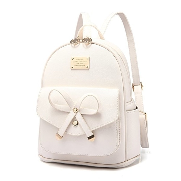 Shop Girls Bowknot Cute Leather Backpack Mini Shoulder Bag Backpack Purse For Women - Free ...