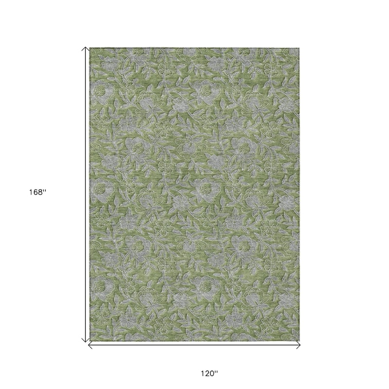 HomeRoots Floral Transitional Rectangle Outdoor Rug