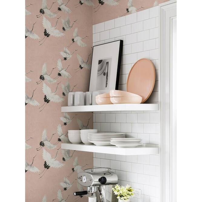 NuWallpaper Pink Halcyon Peel & Stick Wallpaper