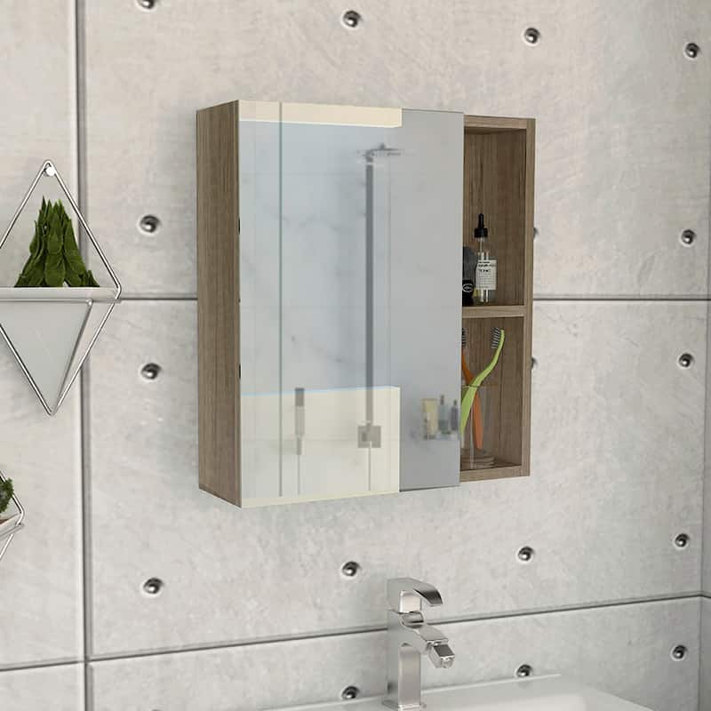 1-Shelf Rectangle Medicine Cabinet with Mirror