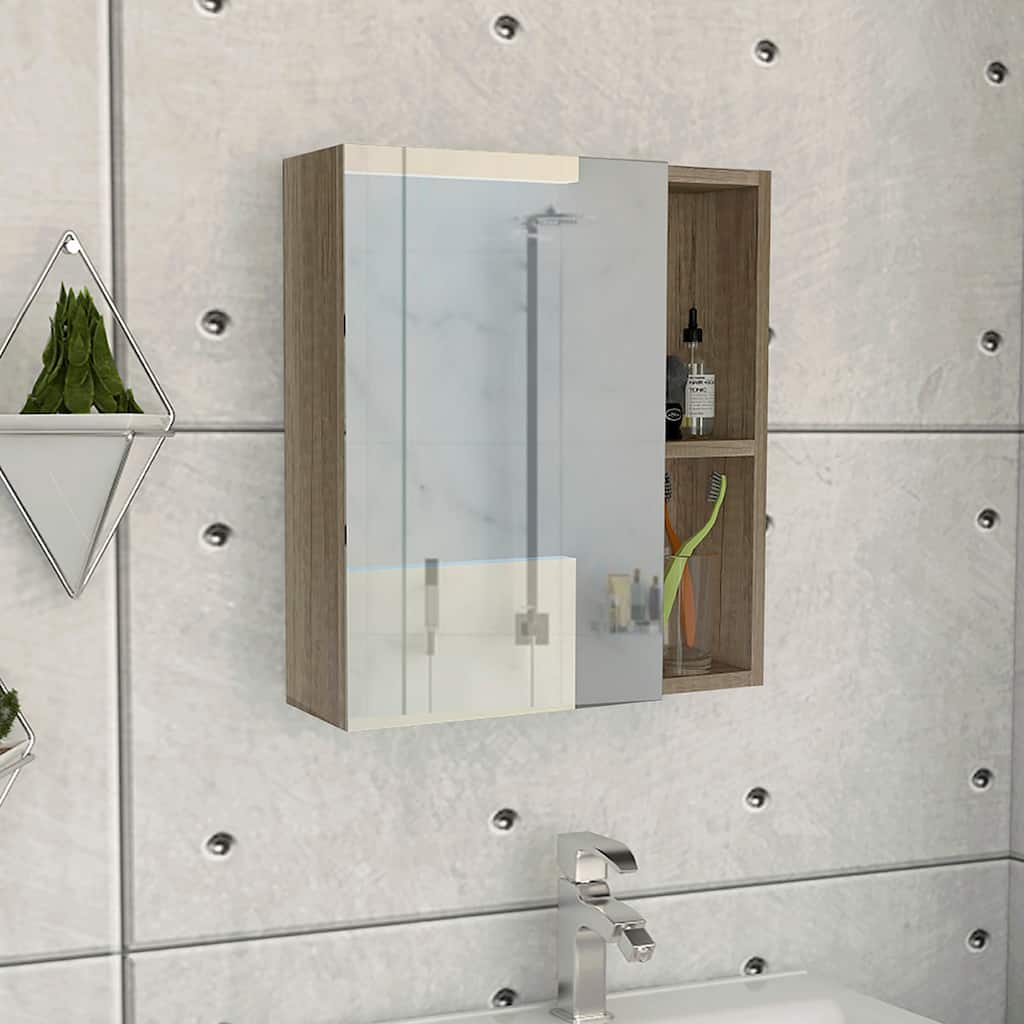 1-Shelf Rectangle Medicine Cabinet with Mirror
