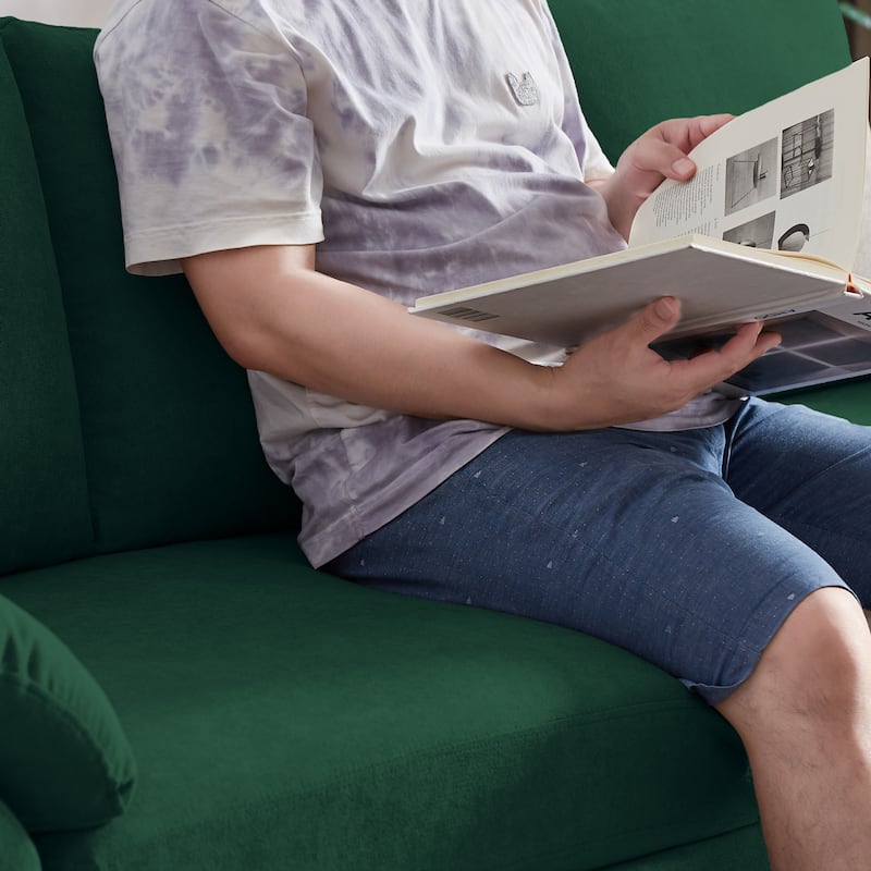 Modern Sectional Sofa Couch L Shaped with Removable Armrest, Convertible Couch with Reversible Ottoman for Living Room