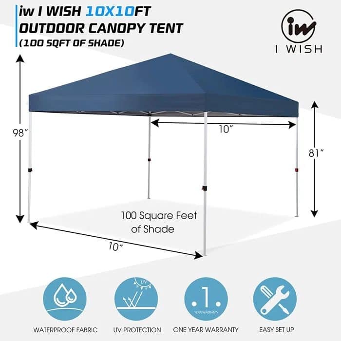 Vrakae 10'x 10' Outdoor Pop Up Canopy Tent with Carry Bag - N/A