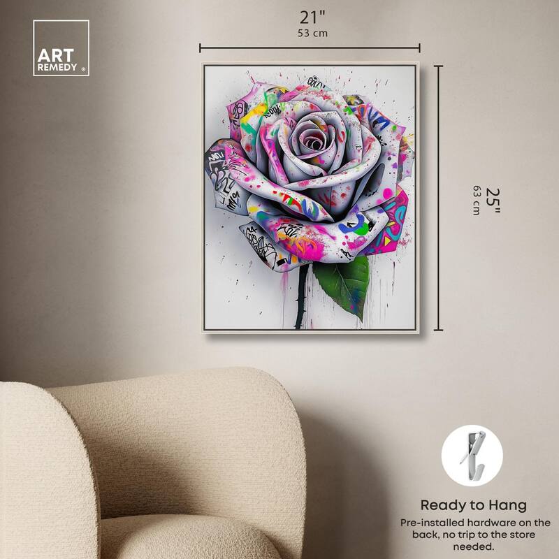 Graffiti Rose Canvas by Art Remedy