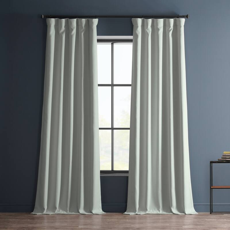 Exclusive Fabrics Faux Linen Room Darkening Curtain (1 Panel) - 50 x 120 - Oyster