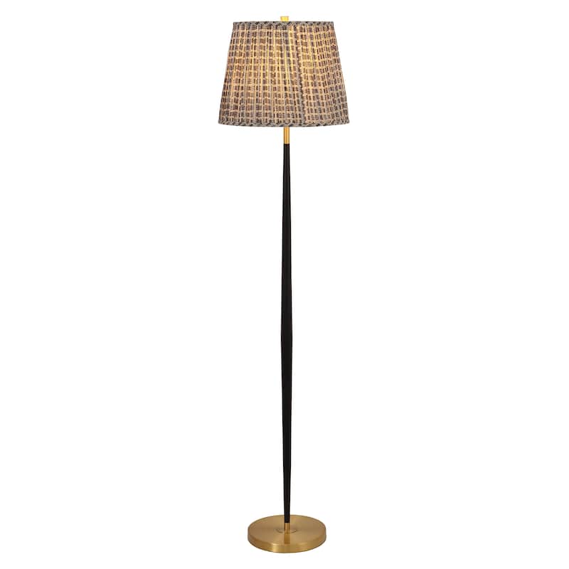SAFAVIEH Lighting Carlyle, 66-inch, Metal Floor Lamp - 16"W x 16"D x 66"H - Black/Brass