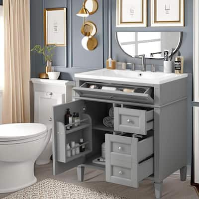 Bathroom Vanity With Sink 30''Bathroom Storage Cabinet with 3 Drawers