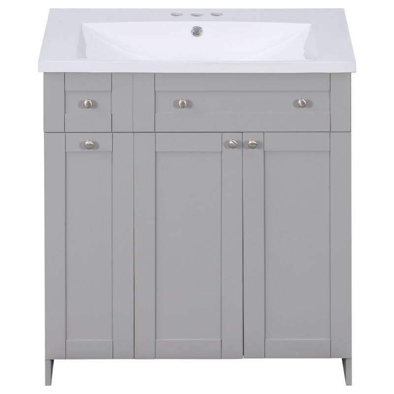 Single Sink 30" Bathroom Vanity with Combo Cabinet and Storage