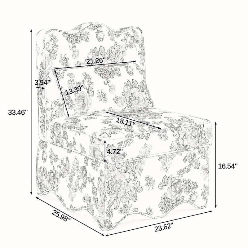 Flannel Single Armless Chair