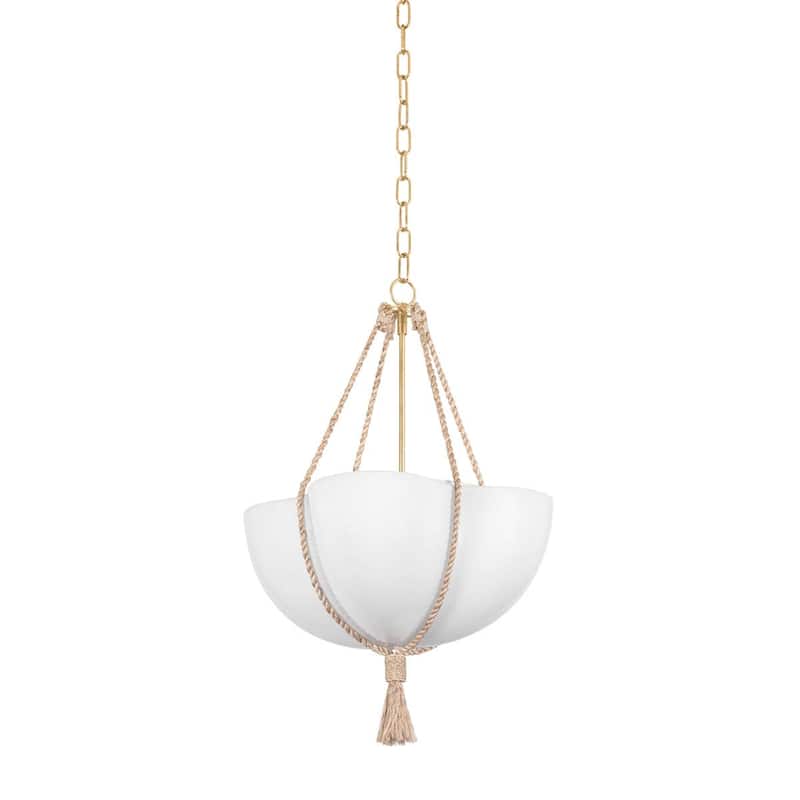 Hudson Valley Lighting 1020 Amberley 20" Wide Pendant with Matte Opal - Vintage Gold Leaf