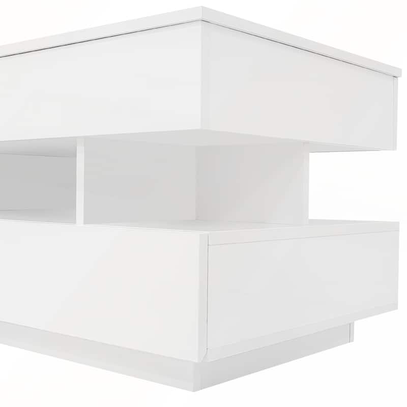 Modern Lift-Top Coffee Table with 2 Drawers