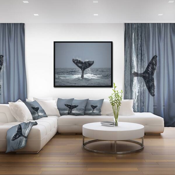 Shop Designart Large Humpback Whale Tail Oversized Animal Framed