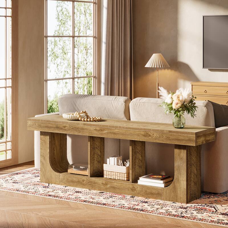 Wood TV Stand for 70-Inch TVs, 63-Inch Entertainment Center
