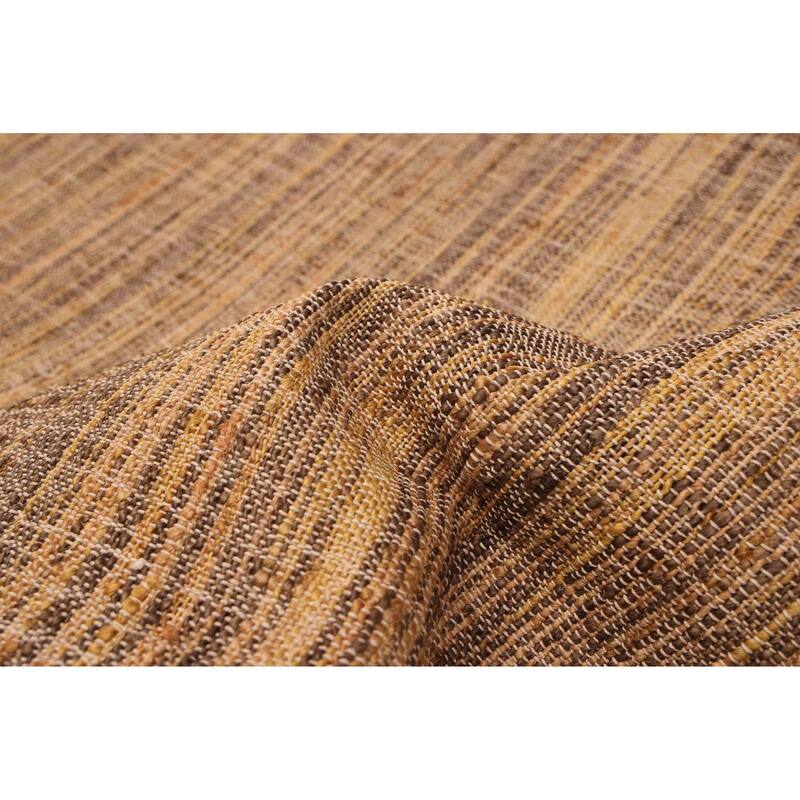 ECARPETGALLERY Flat-Weave Palas Denizli Tan Jute Kilim - 5'5 x 7'5