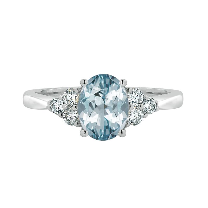 Auriya 5/8ct Oval Aquamarine and Diamond Engagement Ring 1/4ctw 14k Gold