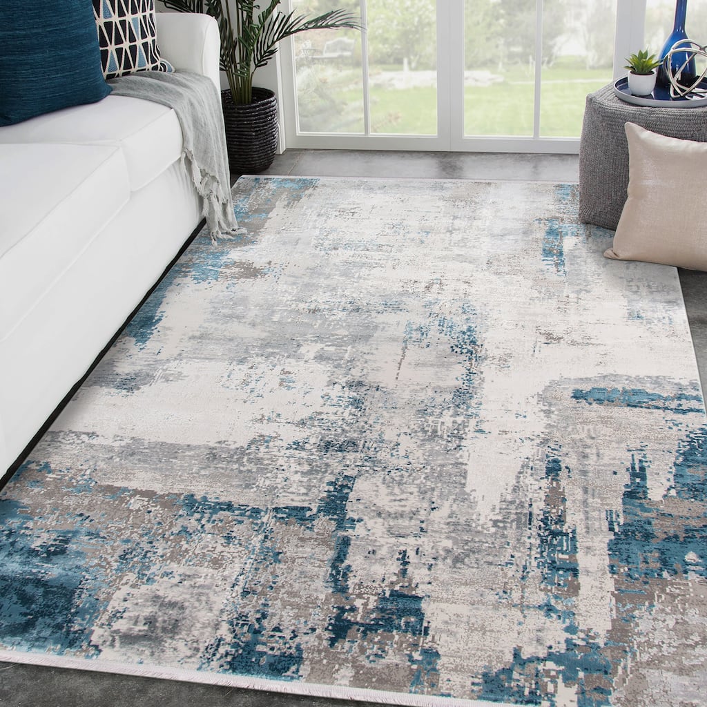 Padua Lyn Abstract Carved Viscose Blended Area Rug