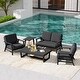 preview thumbnail 79 of 99, 5-Piece Teak Outdoor Conversation Set with Tables.