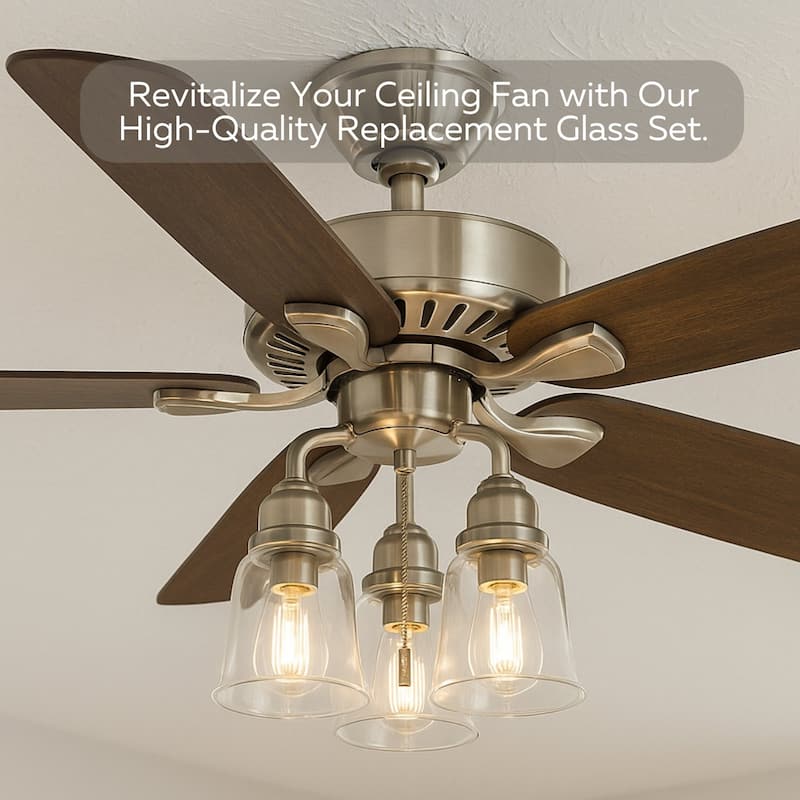Ceiling Fan Light Covers: Clear Glass Shade Lamp Replacement Kit for Ceiling Fan Light Kits
