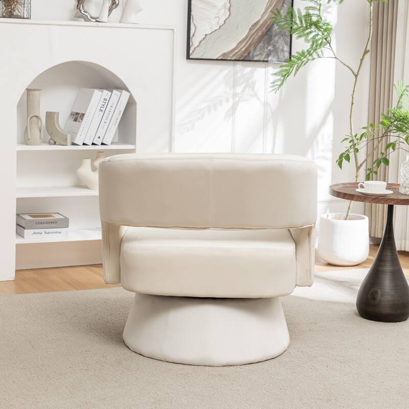 Swivel Barrel Chair,Velvet Accent Armchair 360 Degree Swivel Club Chair for Living Room Bedroom Reception Room
