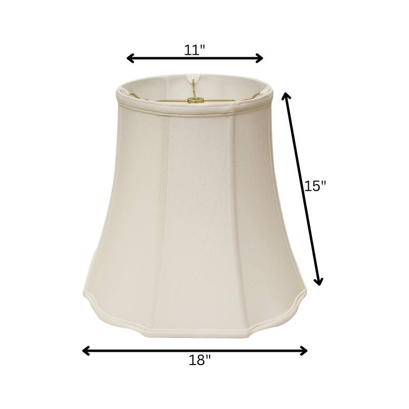 Softback Lampshade with Washer Fitter, White Natural Fabric Lampshade for Table Lamps, 11" Top x 18" Bottom x 15" Height