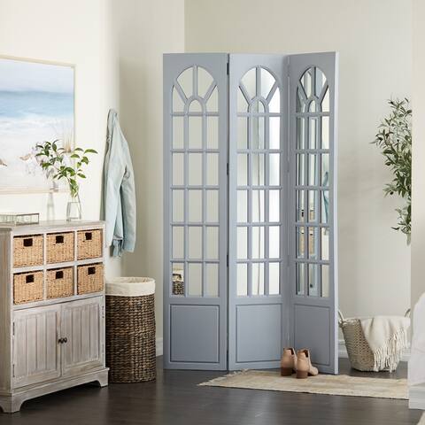 Pine French Country Room Divider Screen - 44"L x 1"W x 72"H