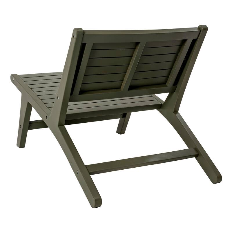 Seagrove Wood Armless Outdoor Patio Chair, by JONATHAN Y - 23.62L x 36.22W x 25.59H