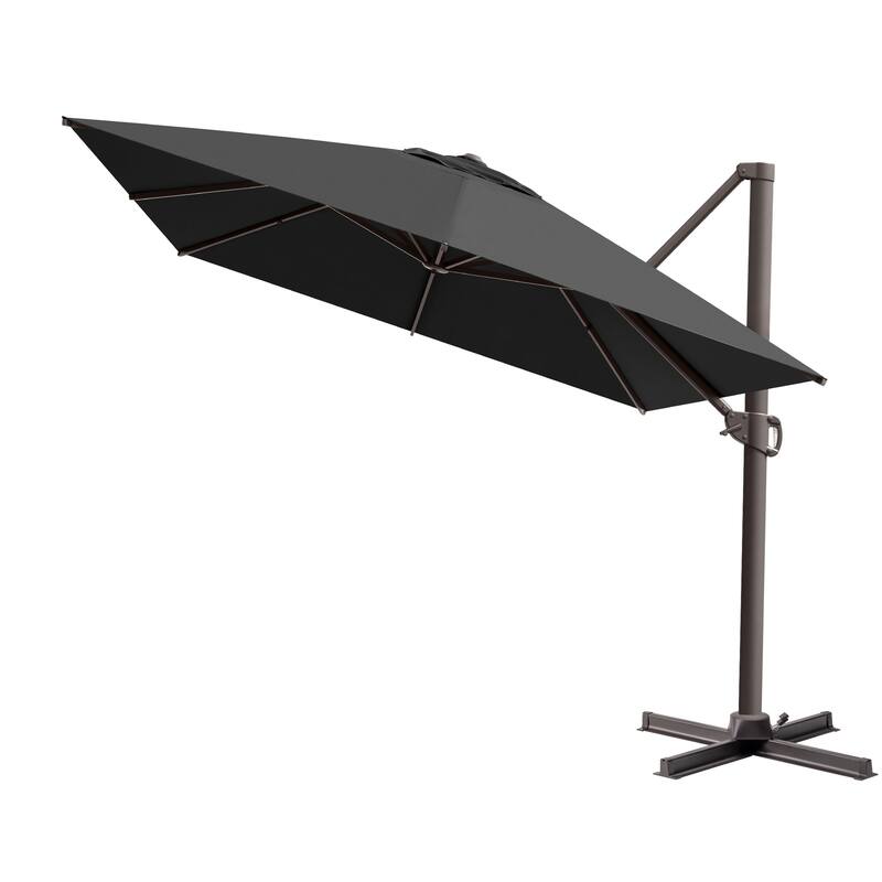 10x12.5 FT Outdoor Patio Cantilever Umbrella 360 Degree Rotation