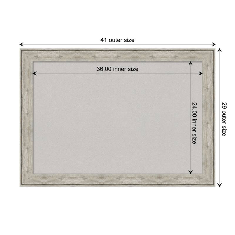 Crackled Metallic Framed Grey Corkboard Bulletin Board - Board Size 36x24