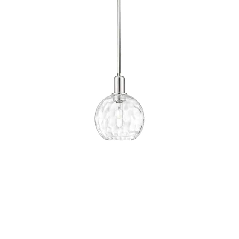 Innovations Lighting 716-1S-11-8 Athens Water Glass Pendant Athens - Polished Nickel / Clear Water Glass