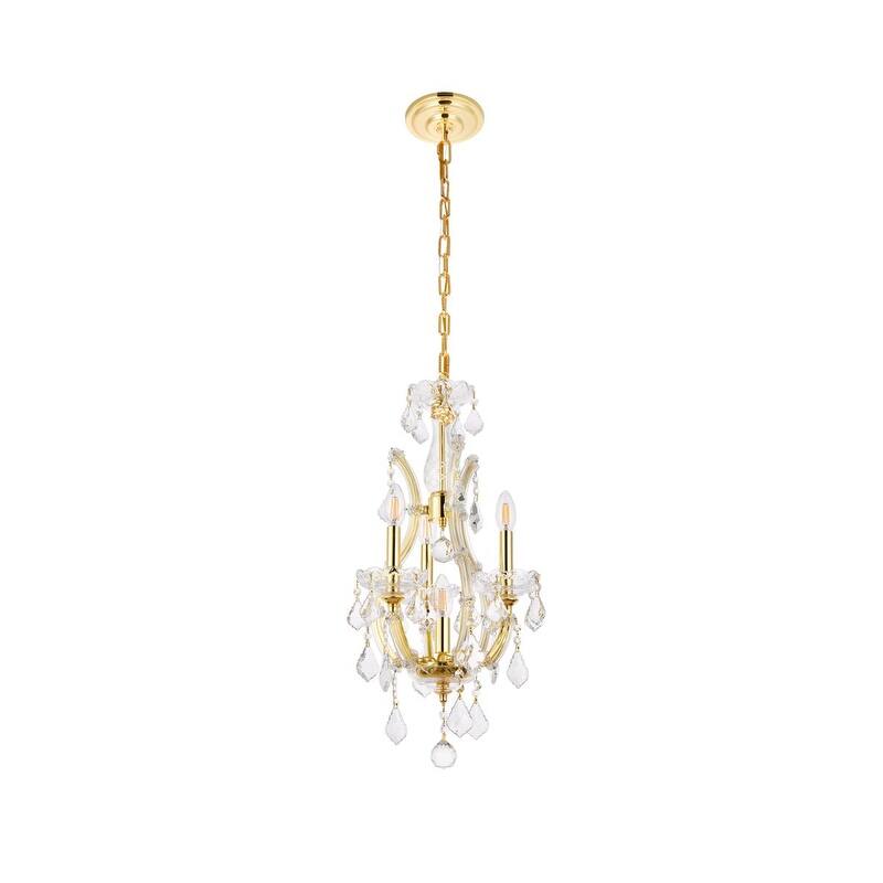 Fleur Illumination Collection Pendant D:12in H:22in Lt:4 Gold Finish