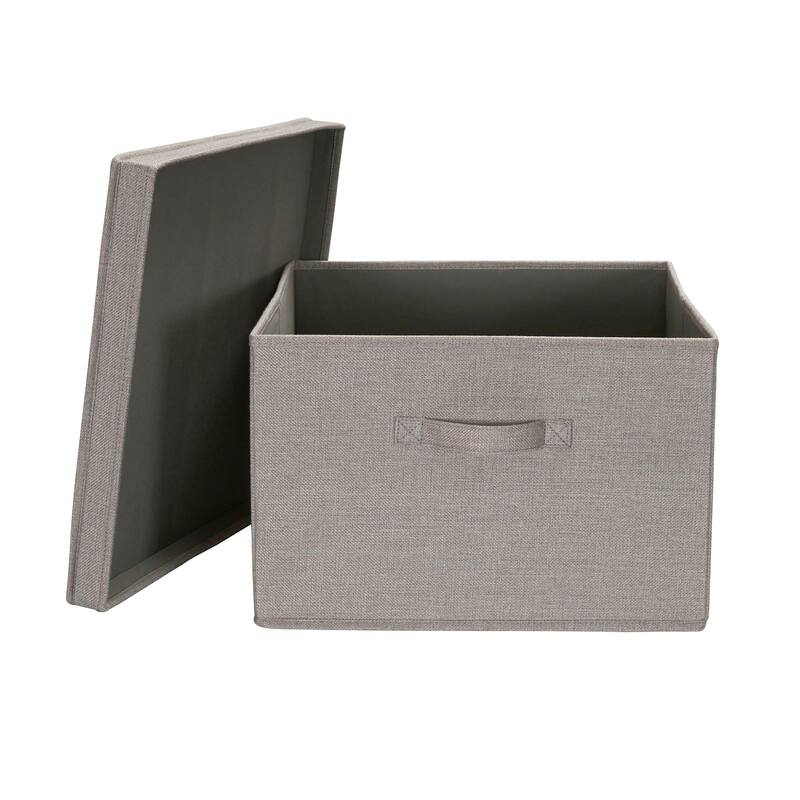 Household Essentials Canvas Storage Bins with Removable Lids (Set of 2)