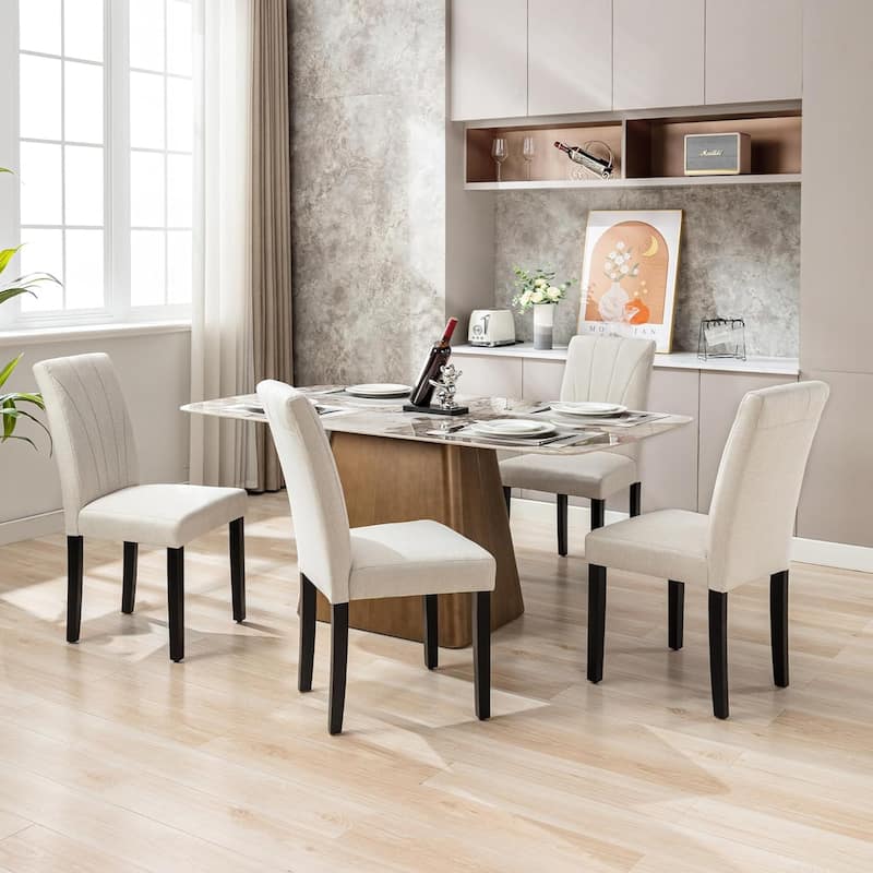VECELO 3-Color Upholstered Dining Chairs Set with 19.5" Wide Seat 19.3" High Back Dining Chair Modern 37" Parson Chairs