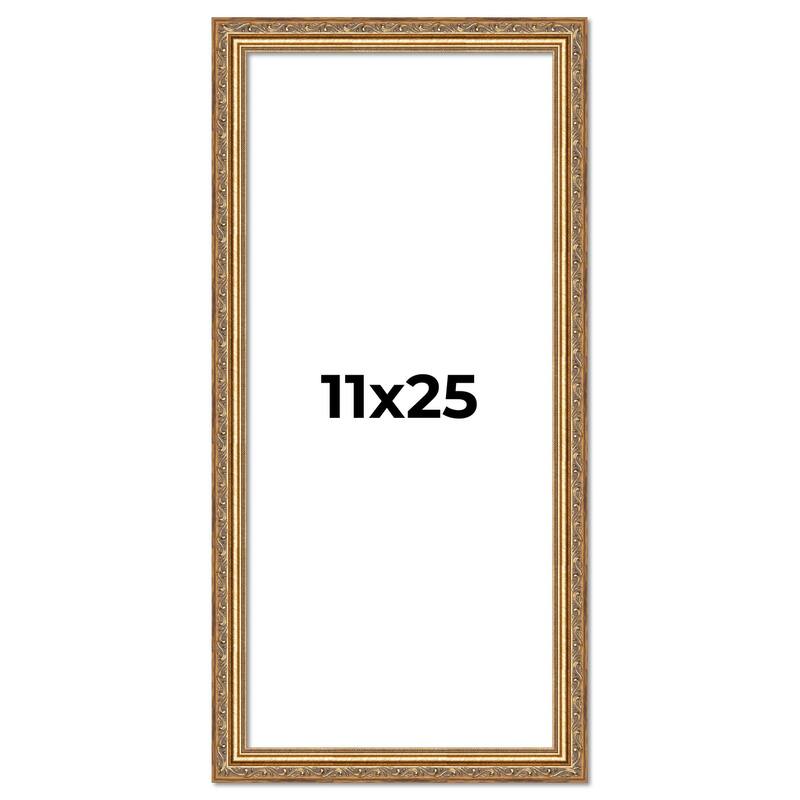 11x25 Frame Red Solid Wood Picture Frame Width 1.75 Inches | Interior Frame Depth 1 13/16 Inches